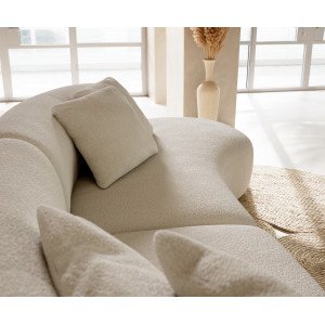 MARINI modern kanapé - krém fehér bouclé - 330cm