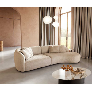 MARINI modern kanapé - beige kordbársony - 330cm