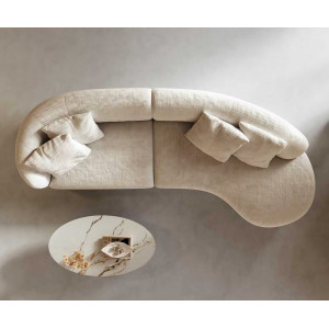 MARINI modern kanapé - beige kordbársony - 330cm