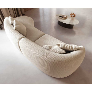 MARINI modern kanapé - beige kordbársony - 330cm