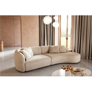 MARINI modern kanapé - beige kordbársony - 330cm DELIFE