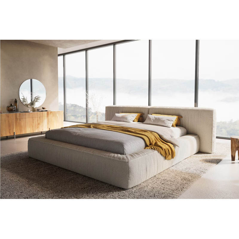 MITCHELL prémium bouclé ágykeret -180cm - fehér