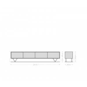 KELON prémium akác TV-szekrény - 200/220cm