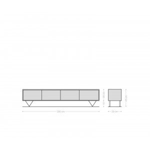 KELON prémium akác TV-szekrény - 200/220cm