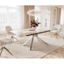 INFINITO prémium kerámia étkezőasztal - 180-220cm - beige márvány