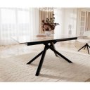 INFINITO prémium kerámia étkezőasztal - 180-220cm - beige márvány