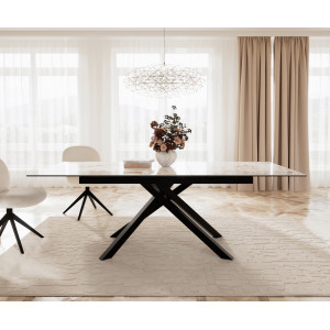 INFINITO prémium kerámia étkezőasztal - 180-220cm - beige márvány