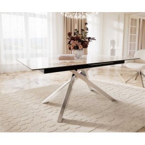 INFINITO prémium kerámia étkezőasztal - 180-220cm - beige márvány