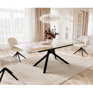 INFINITO prémium kerámia étkezőasztal - 180-220cm - beige márvány