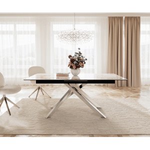 INFINITO prémium kerámia étkezőasztal - 180-220cm - beige márvány