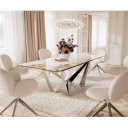 IMPERIO prémium kerámia étkezőasztal - 180-220cm - beige márvány