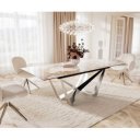 IMPERIO prémium kerámia étkezőasztal - 180-220cm - beige márvány