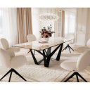 IMPERIO prémium kerámia étkezőasztal - 180-220cm - beige márvány