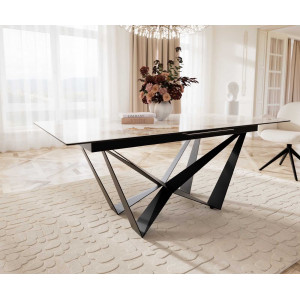 IMPERIO prémium kerámia étkezőasztal - 180-220cm - beige márvány