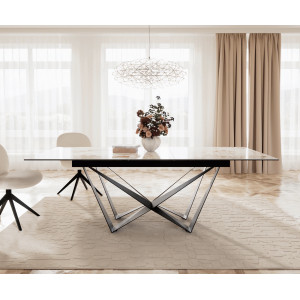 IMPERIO prémium kerámia étkezőasztal - 180-220cm - beige márvány