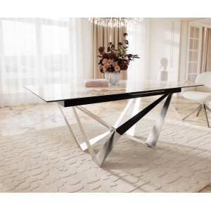 IMPERIO prémium kerámia étkezőasztal - 180-220cm - beige márvány