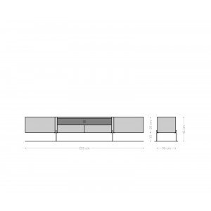SILVA-II prémium akác TV-szekrény -220cm