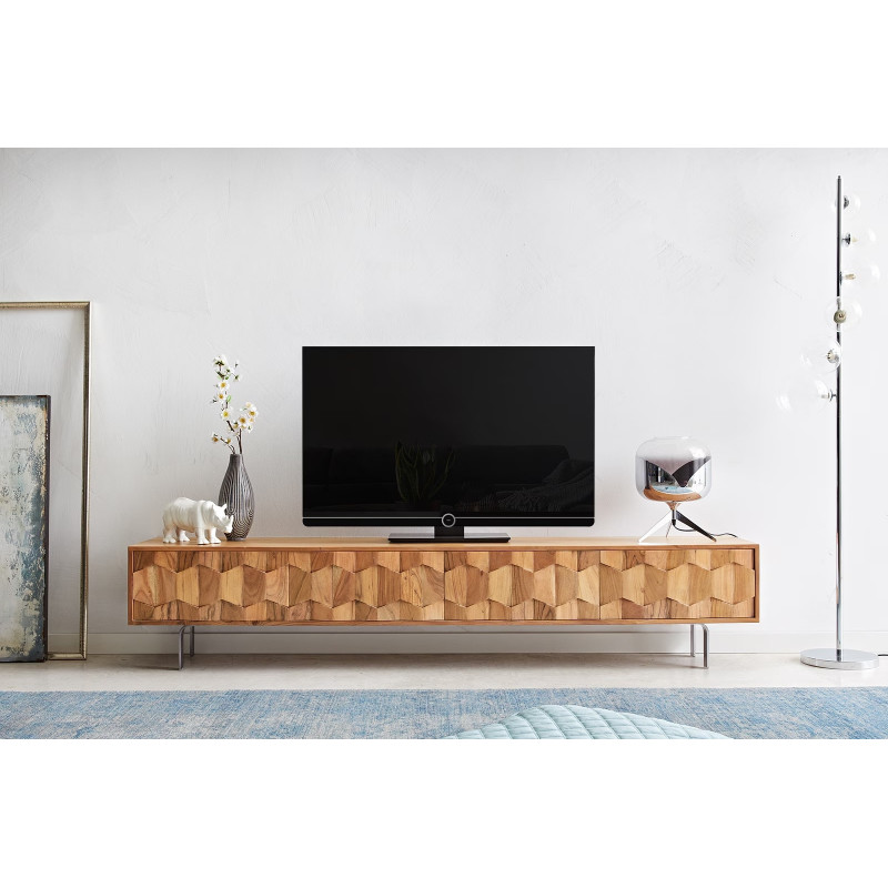 FEVON prémium akác TV-szekrény -200cm - natúr