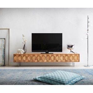 FEVON prémium akác TV-szekrény -200cm - natúr