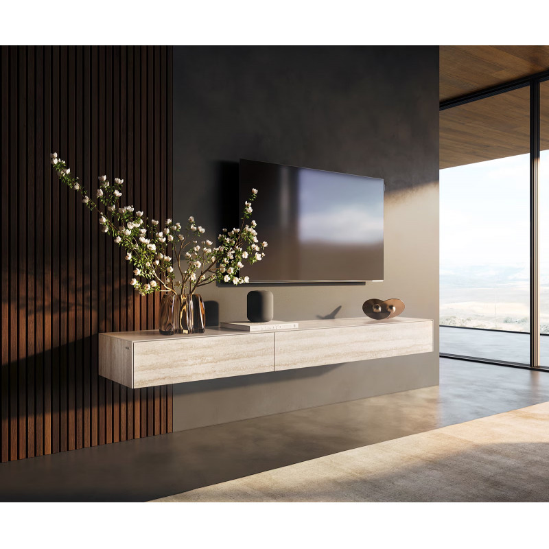 TRAVENO  prémium kerámia fali TV-szekrény - 150/200cm