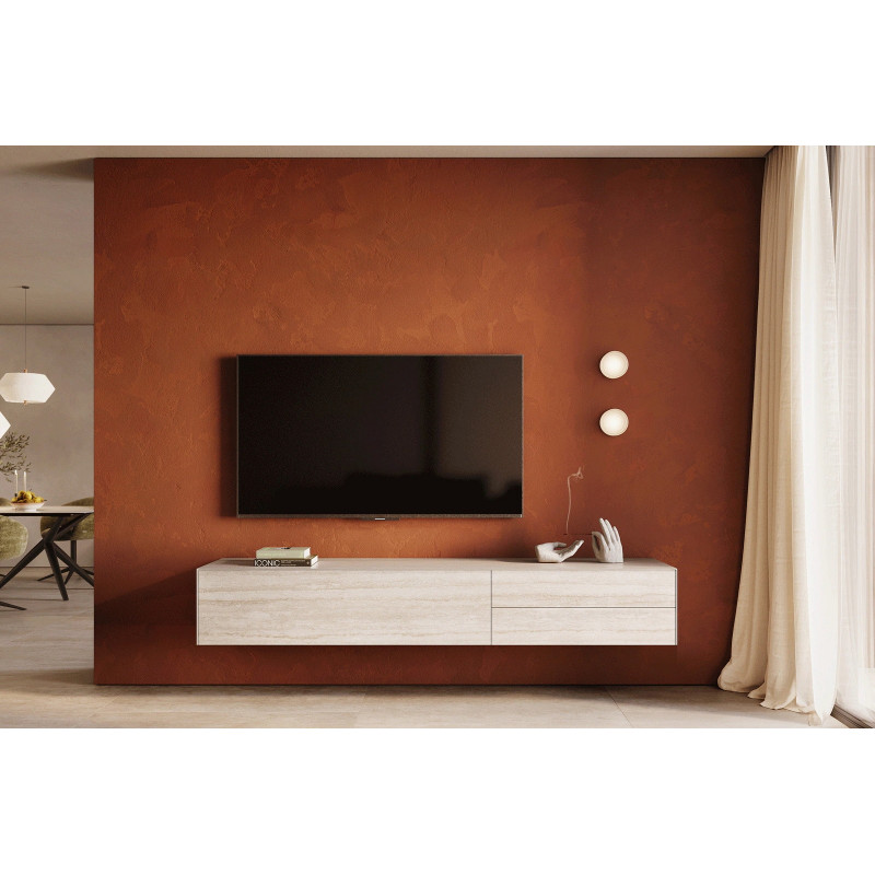 TRAVENO  prémium kerámia fali TV-szekrény - 220cm