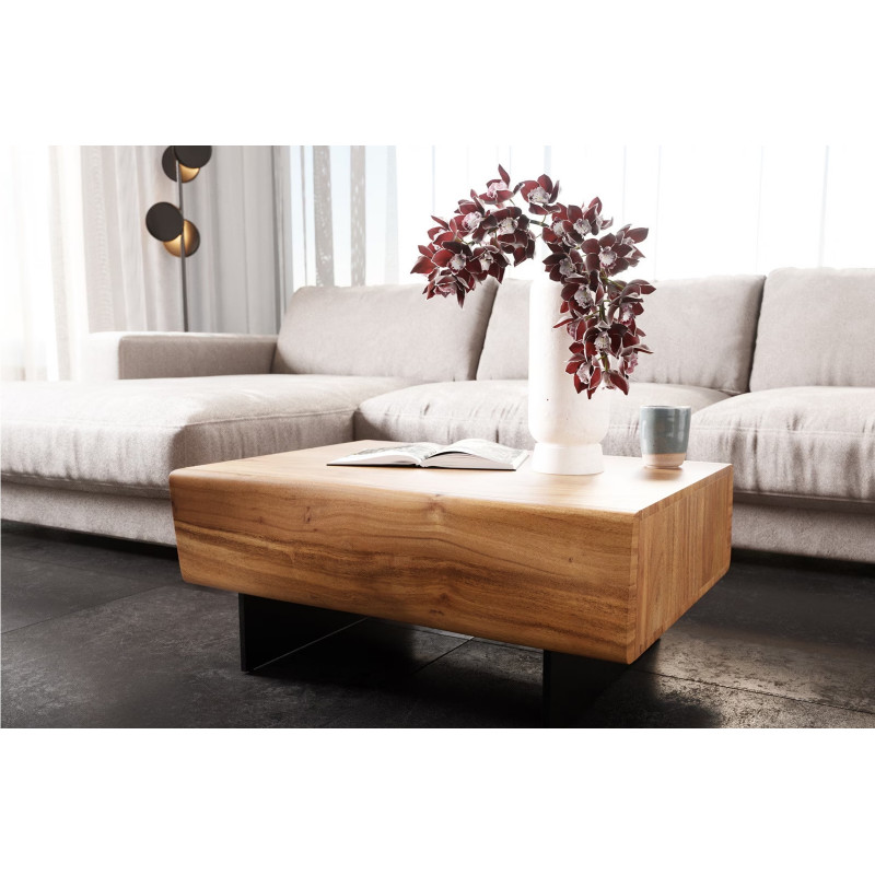 LOVECRAFT-II prémium akác dohányzóasztal -  80cm