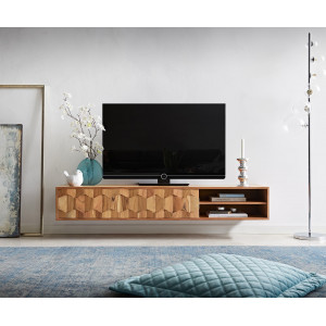 FEVON prémium akác fali TV-szekrény -160cm - natúr