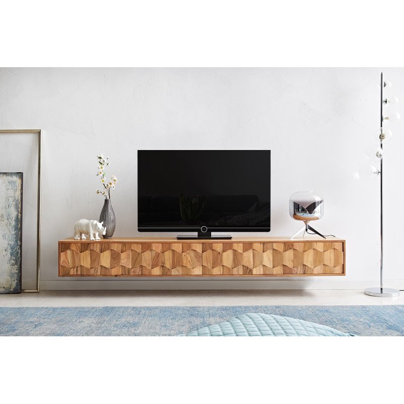 FEVON prémium akác fali  TV-szekrény -200/220cm - natúr