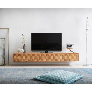 FEVON prémium akác fali  TV-szekrény -200/220cm - natúr