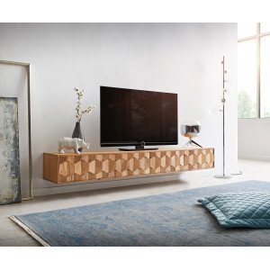 FEVON prémium akác fali  TV-szekrény -200/220cm - natúr