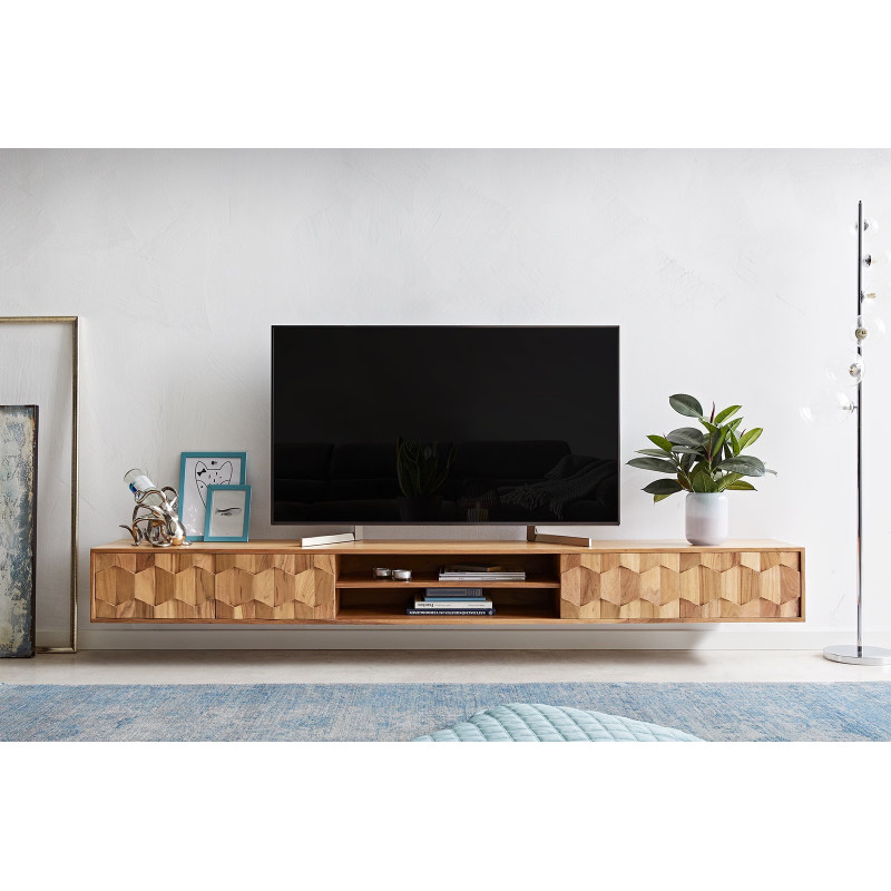 FEVON prémium akác fali  TV-szekrény -240cm - natúr