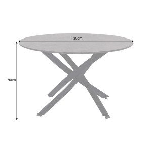 HELIX modern kerek étkezőasztal - 120cm - beton