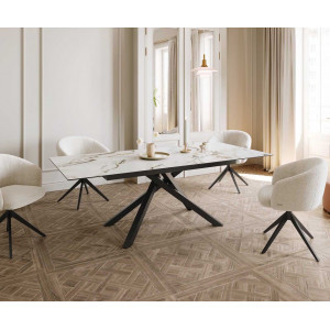 ETERNO prémium kerámia étkezőasztal - 180-220cm - calacatta