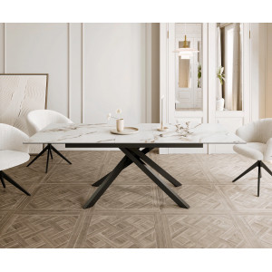 ETERNO prémium kerámia étkezőasztal - 180-220cm - calacatta