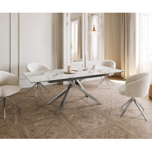 ETERNO prémium kerámia étkezőasztal - 180-220cm - calacatta