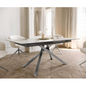 ETERNO prémium kerámia étkezőasztal - 180-220cm - calacatta