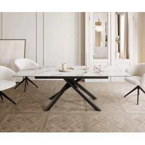 ETERNO prémium kerámia étkezőasztal - 180-220cm - calacatta