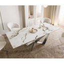 TORIANO prémium kerámia étkezőasztal - 180-220cm - calacatta