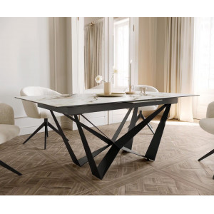 TORIANO prémium kerámia étkezőasztal - 180-220cm - calacatta