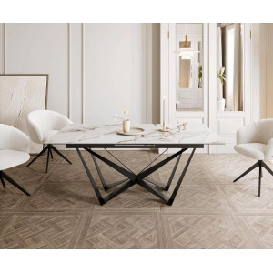 TORIANO prémium kerámia étkezőasztal - 180-220cm - calacatta