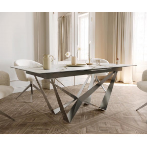 TORIANO prémium kerámia étkezőasztal - 180-220cm - calacatta