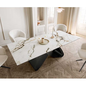 ELEMENTO prémium kerámia étkezőasztal - 180-220cm - calacatta