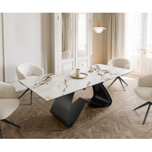 ELEMENTO prémium kerámia étkezőasztal - 180-220cm - calacatta