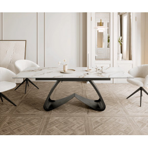 ELEMENTO prémium kerámia étkezőasztal - 180-220cm - calacatta