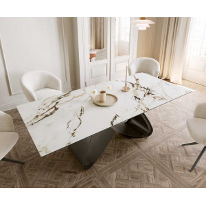 ELEMENTO prémium kerámia étkezőasztal - 180-220cm - calacatta