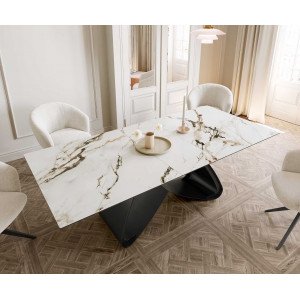 ELEMENTO prémium kerámia étkezőasztal - 180-220cm - calacatta