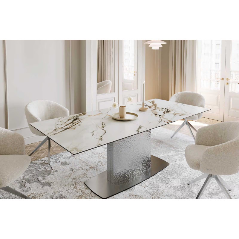SEVERO prémium kerámia étkezőasztal - 180-220cm - calacatta