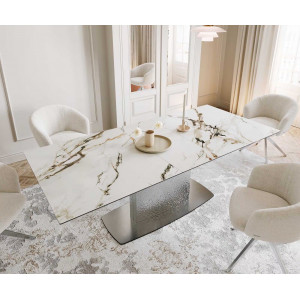 SEVERO prémium kerámia étkezőasztal - 180-220cm - calacatta