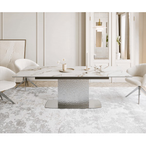 SEVERO prémium kerámia étkezőasztal - 180-220cm - calacatta