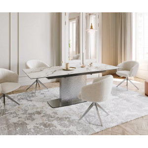 SEVERO prémium kerámia étkezőasztal - 180-220cm - calacatta